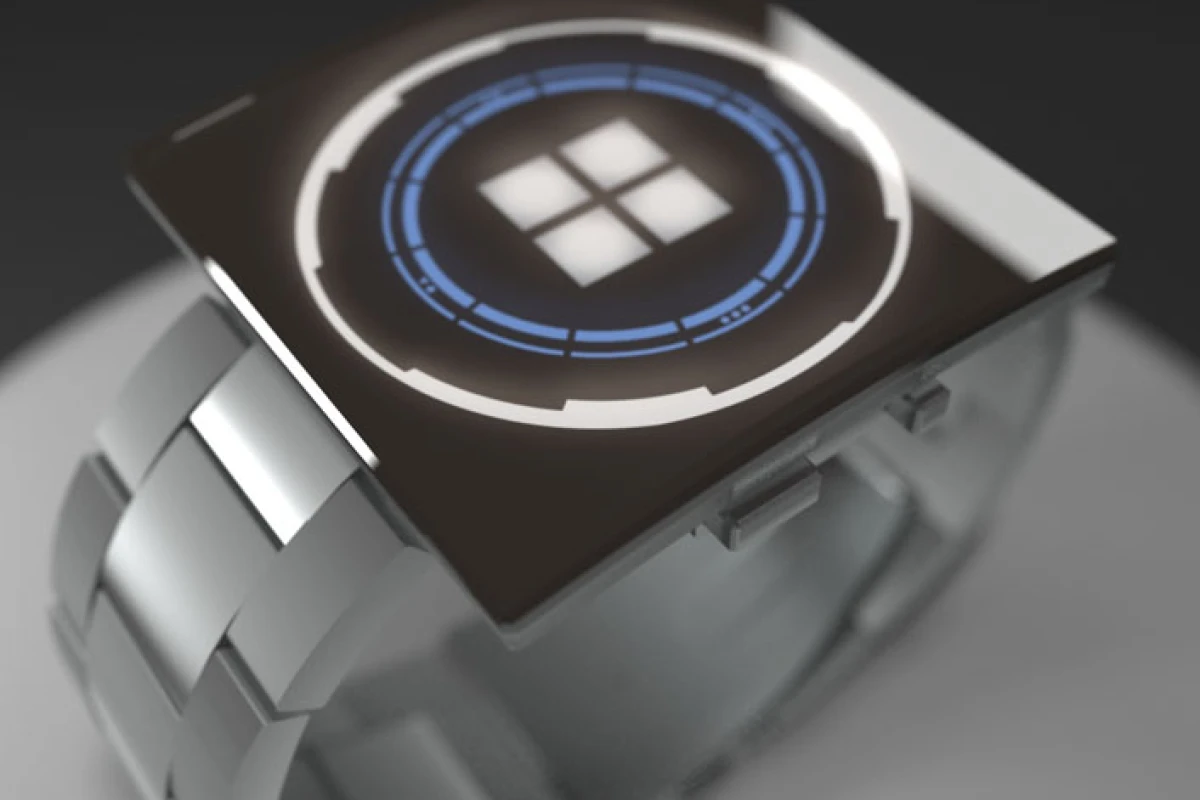 The square LED face is countered by a circular dial clearly inspired by science fiction films