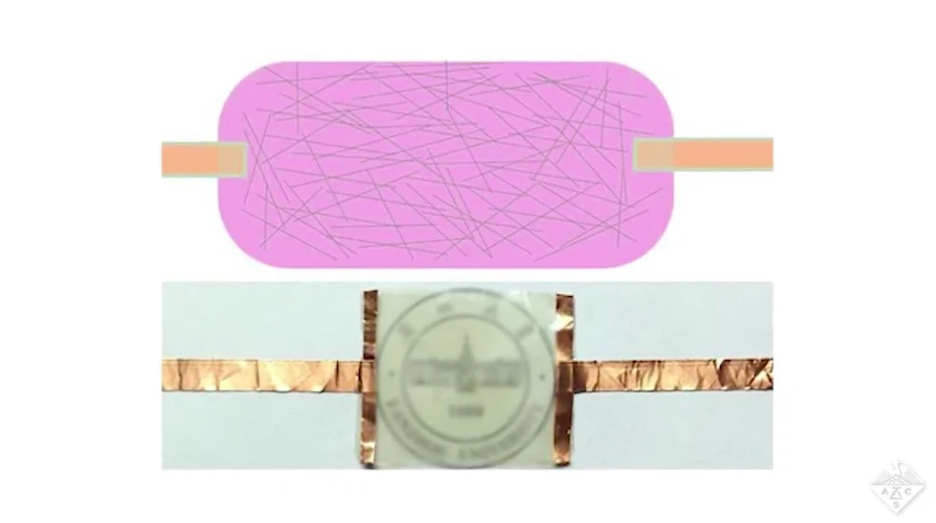 A diagram of the pad (top), along with a prototype of the real thing