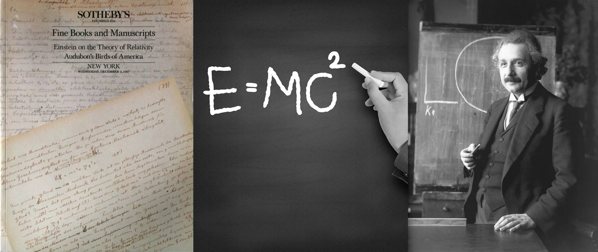 Albert Einstein's Theory of General Relativity was presented to the Prussian Academy of Sciences over four lectures in November 1915, and published on December 2, 1915. The general relativity theory built on the insights of Einstein's first theory of relativity, the special relativity theory from 1950. This 72-page autograph manuscript, written in German, in either Prague or Zurich in 1912, is one of only three of Einstein's early papers on the theory of relativity known to survive. This is the earliest and the longest of these, and was the only one never to have been published. The other early relativity manuscripts are the 11-page "Zum Relativitäts-Problem" ("On the Relativity Problem") written in 1914 and published in Scientia 15 (1914), which is believed to be in private hands; and the 45-page "Die Grundlagen der allgemeinen Relativitätstheorie" written in 1916 and published in the Annalen der Physik 49 (1916), now in the Schwadron Collection in the Hebrew University, Jerusalem. This document fetched US$1,155,000 at a Sotheby's auction in 1987 and went to auction again in 1997, with an estimated price of US$4-6 million. A high bid of US$3.3 million did not secure the sale