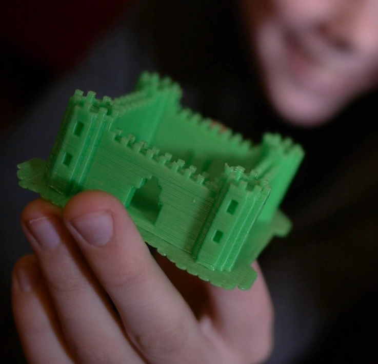 A Castle made in Minecraft and printed via Printcraft
