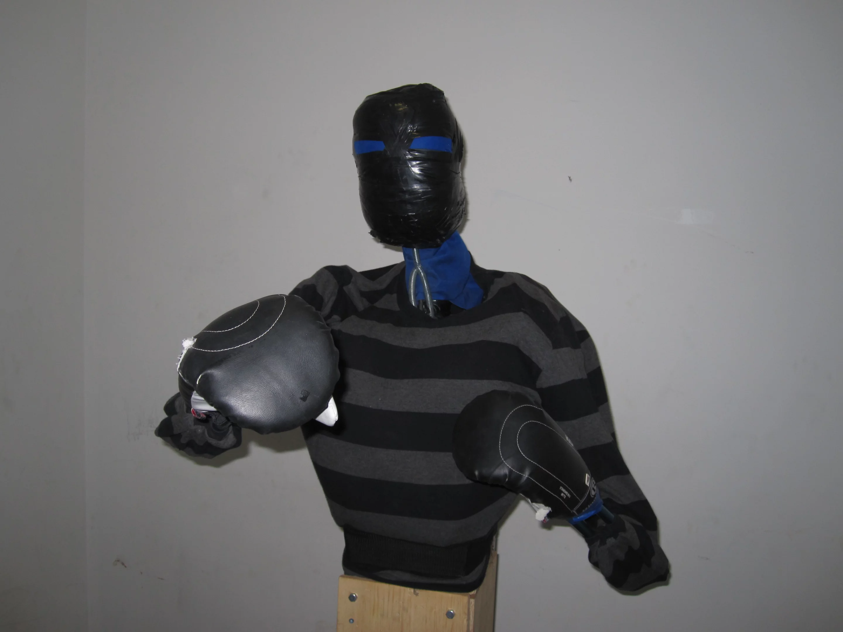 The Punching Pro is a robotic sparring apparatus that is designed not only to receive blows from a human user, but to also deliver them