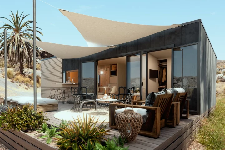 Spanish architectural studio In Tenta has launched a prefabricated tiny house that can accommodate a family of six