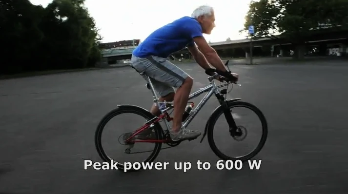 Velogical engineer Peter Frieden testing the Velospeeder