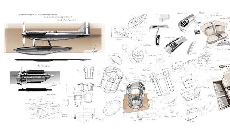 Rolls-Royce Phantom Coupe Aviator design sketch detail