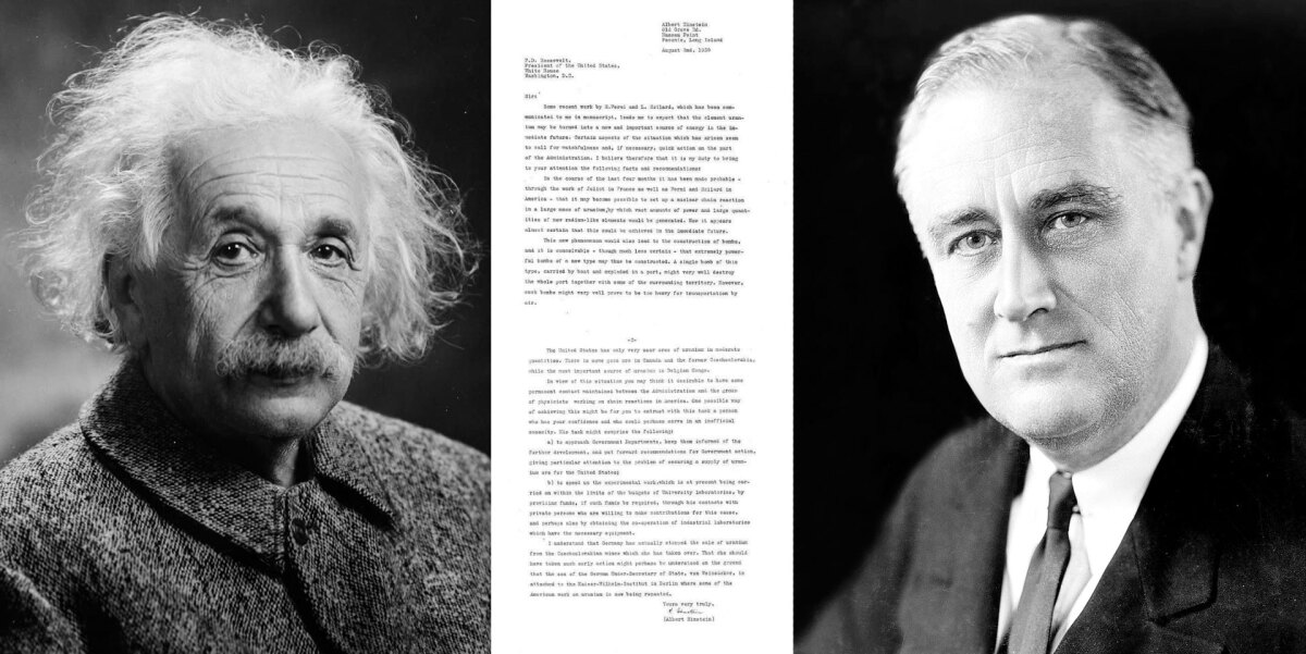 A letter from Albert Einstein to Franklin D Roosevelt fetched $2,096,000 in 2002 - it was no ordinary letter, becoming arguably the single most influential letter penned during the twentieth century