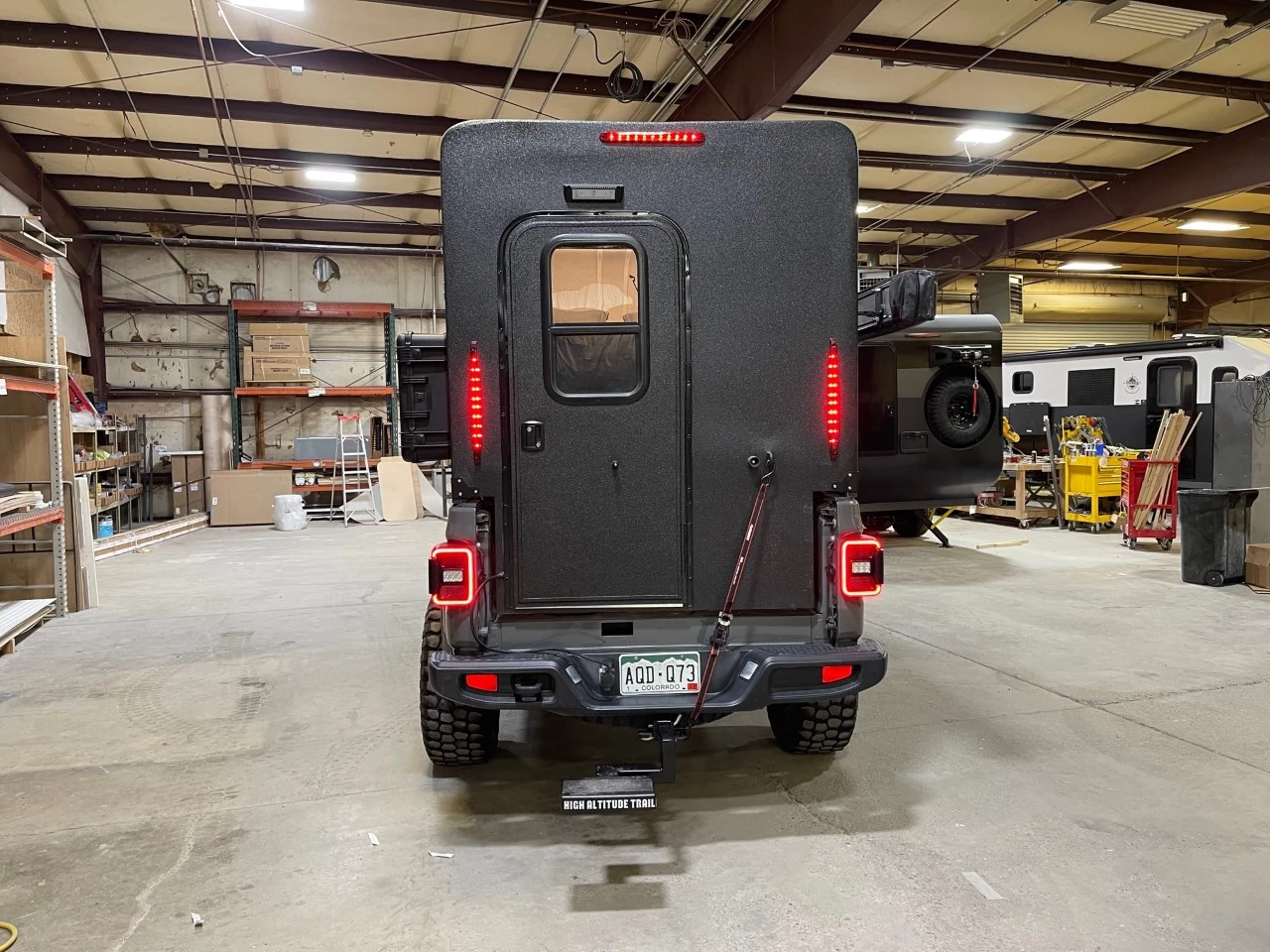 High Altitude's design provides a full-height entry door instead of a lift-up or swinging hatch