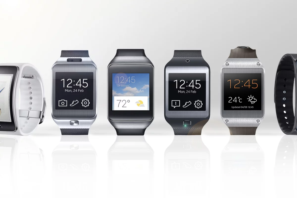Gizmag compares the features and specs of the Gear S (far left) to Samsung's previous five(!) smartwatches