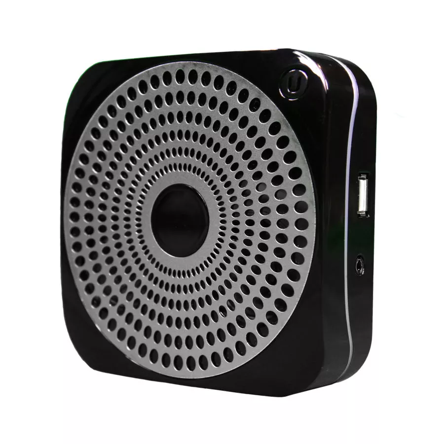 The metal grille to the front masks two small speakers