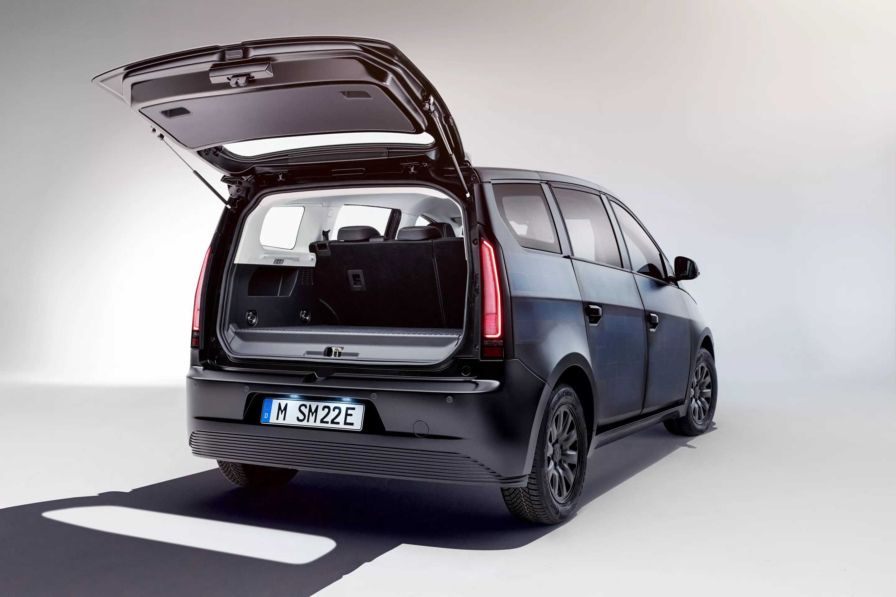 The final production design for the Sion solar electric family car show a more streamlined rear