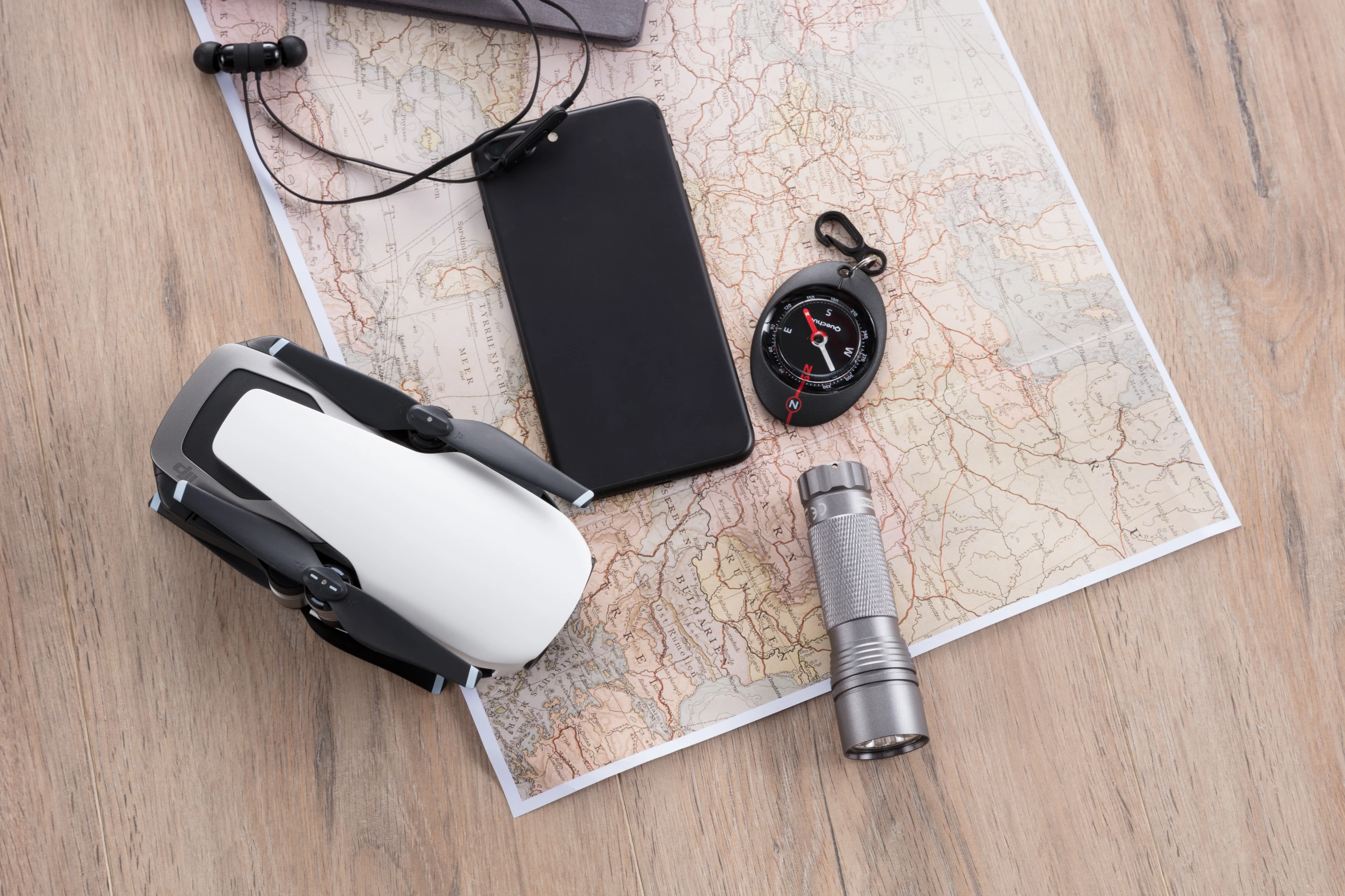 The DJI Mavic Air weighs 430 grams, and has a footprint that's "nearly the size of a modern smartphone" when its arms are folded into its sides