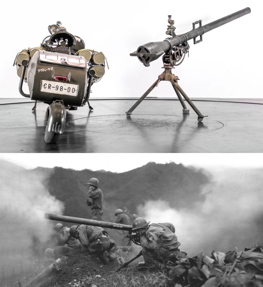 The term "Recoilless Rifle" is somewhat misleading, as it is more of a manlightweight artillery system as can be seen from this image of one being fired.