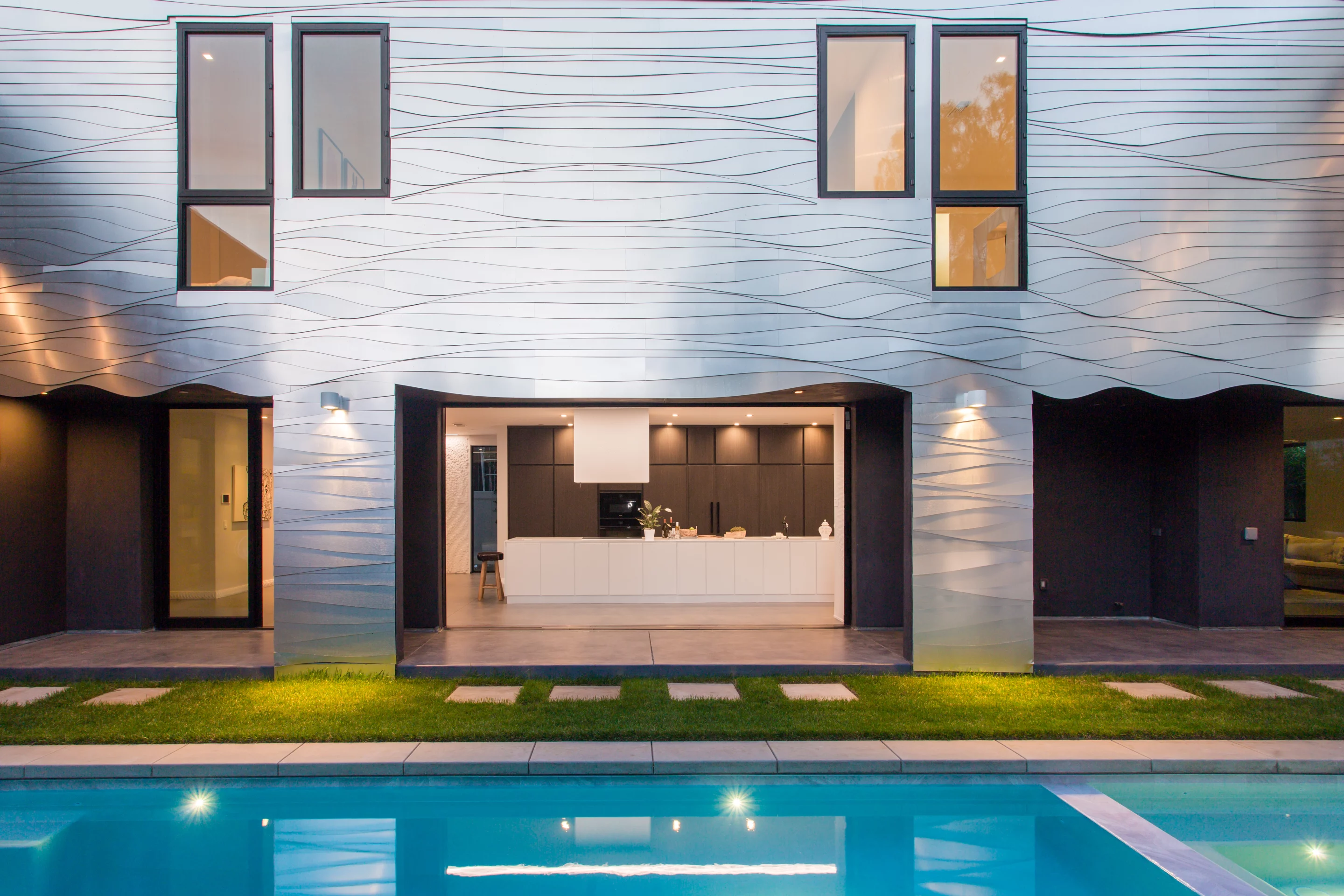 View towards the Wave House from the swimming pool