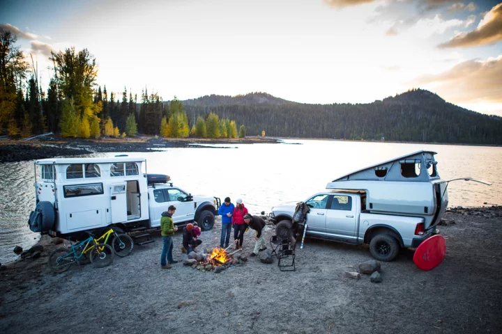 Finding serenity with EarthCruiser's latest: the EXD (left) and MOD truck campers