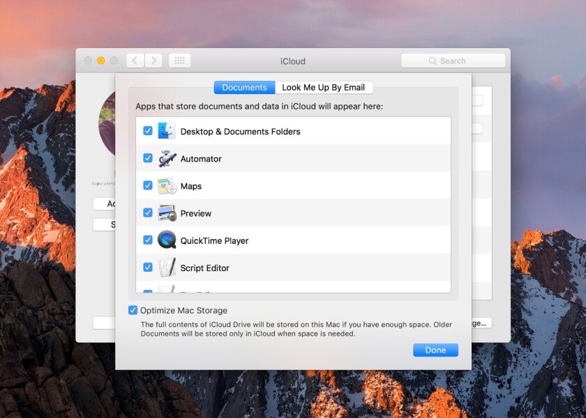 iCloud plays a bigger role in the newly named macOS