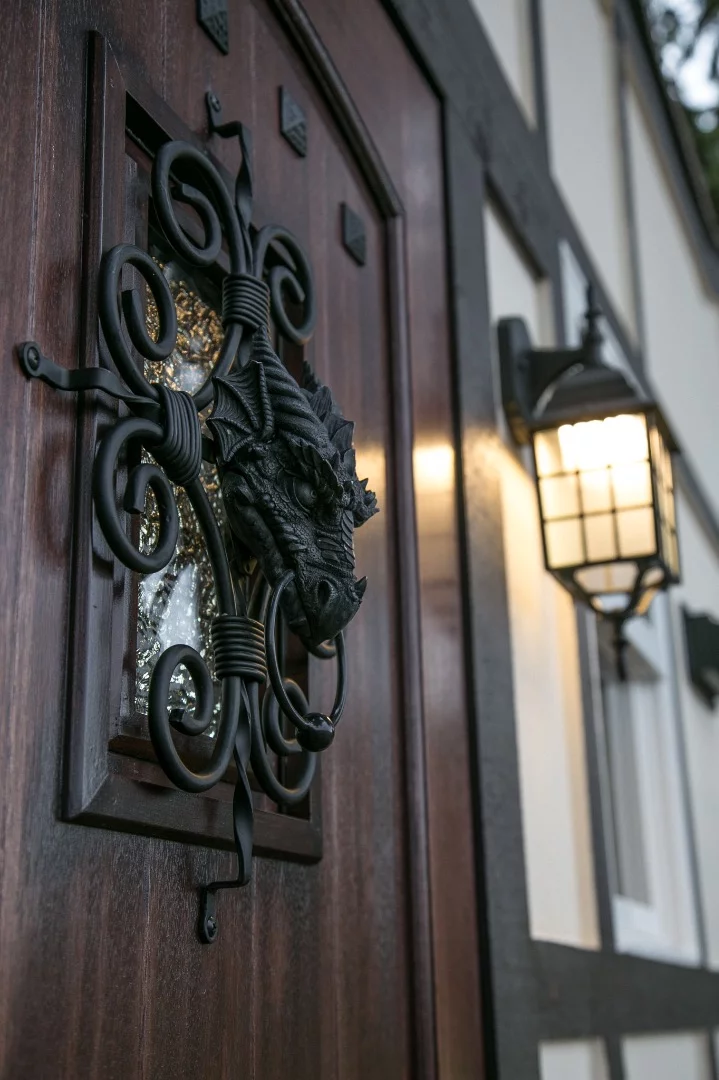 The Tudor-style tiny house's owner is a fan of fantasy, dragons and all things medieval