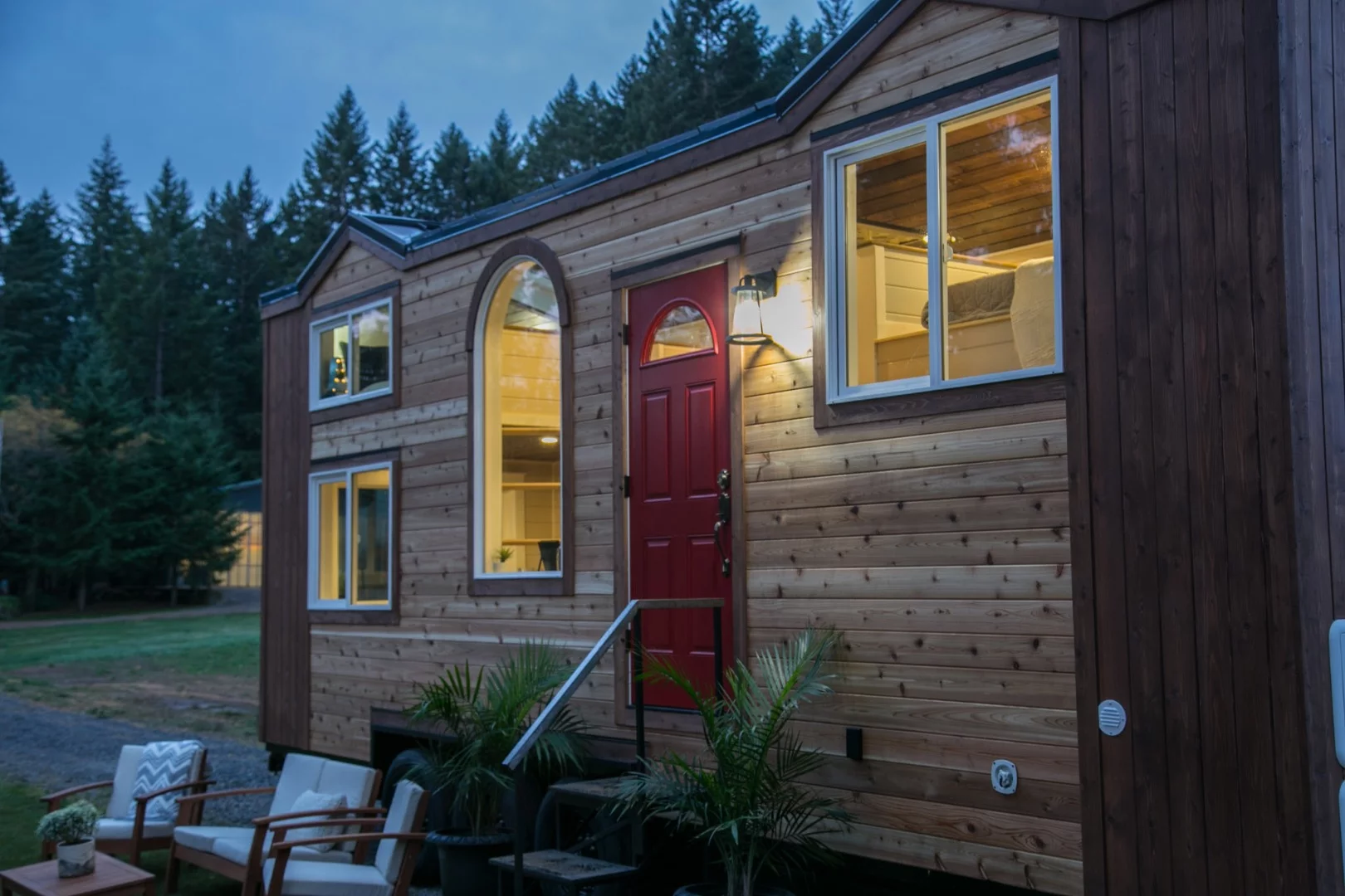 The Theater Home is based on a triple-axle trailer