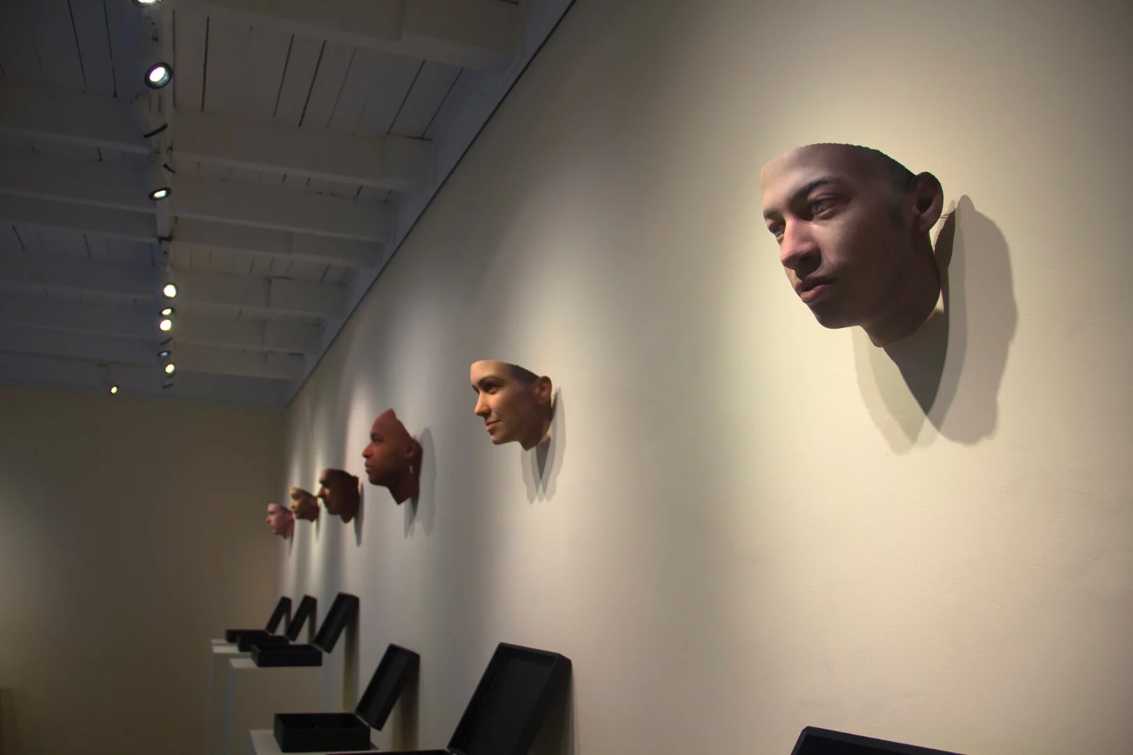 BioArt is a field that sits perfectly at the intersection of art and bioscience – the above piece displays 3D-printed faces reconstructed from anonymous DNA samples found on a city street