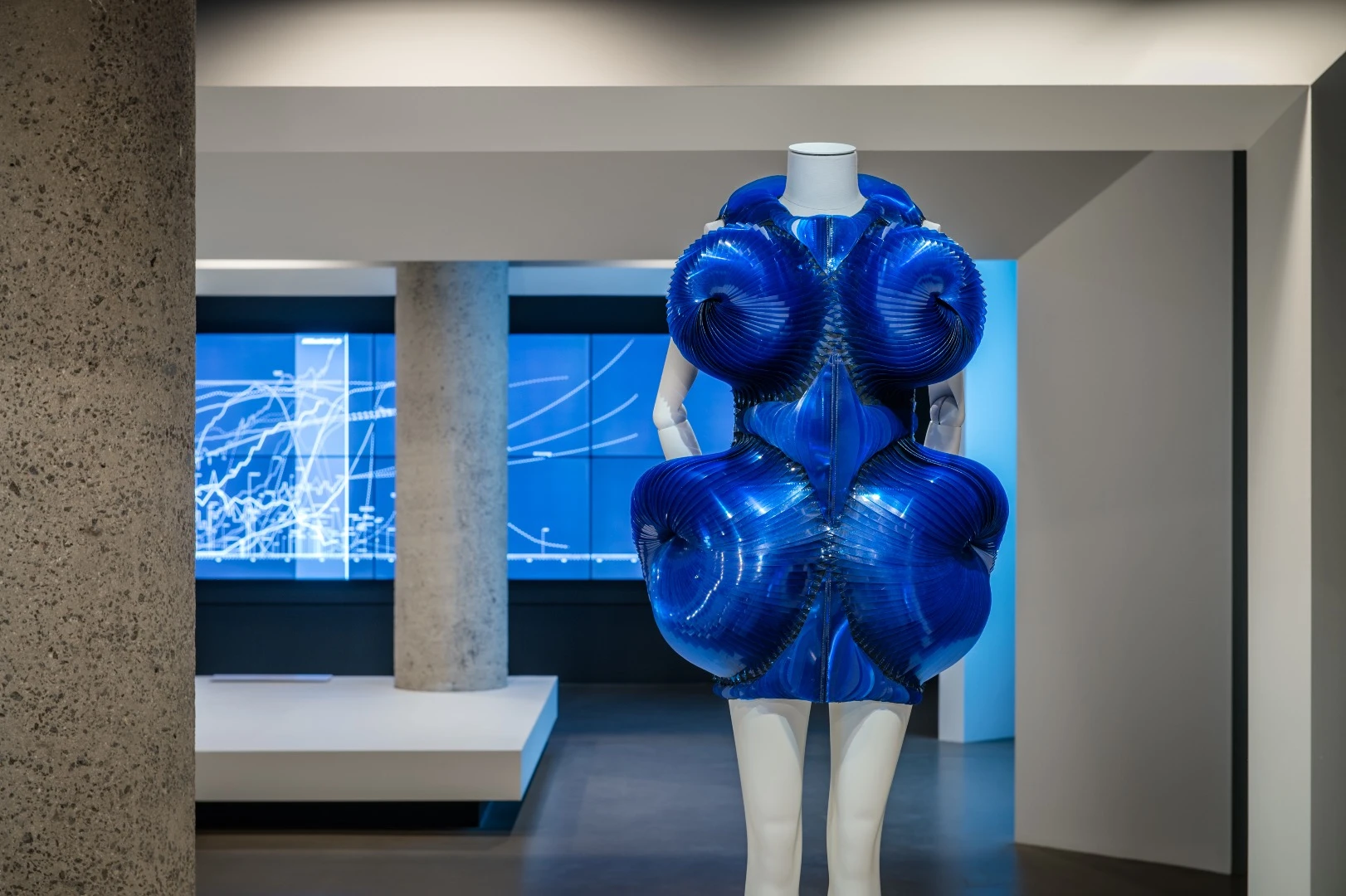 Exhibition view of Iris van Herpen Dress 2011 on display in NGV Triennial at NGV International, 2017