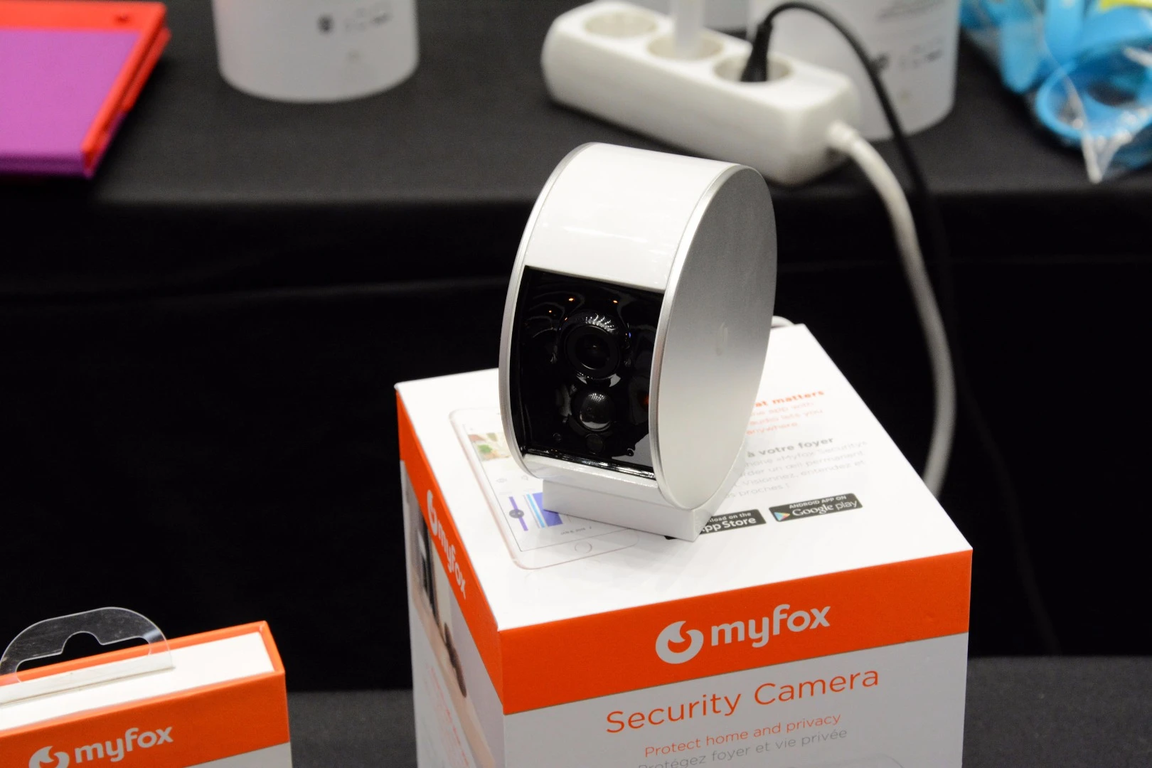 The Myfox security camera keeps a watchful eye on journalists at IFA 2015 in Berlin