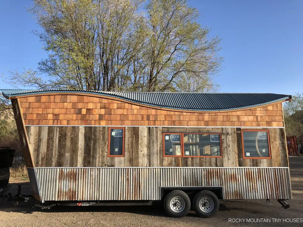 The San Juan Tiny House is based on a double-axle trailer