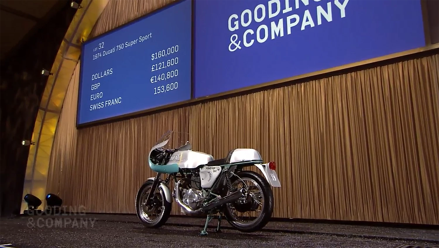 With a final price of $176,000, this 1974 Ducati 750 Supersport set a new world record for the bike which put Ducati on the map, beating out the previous record of US$152,885 (sold for EUR114,371) set at the Paris Retromobile auctions in February, 2013 by Artcurial and moving the 750 SS into a price bracket previously only achieved by Ducati NCR race bikes (but still well below the two Desmosedicis sold by RM in 2012.)
