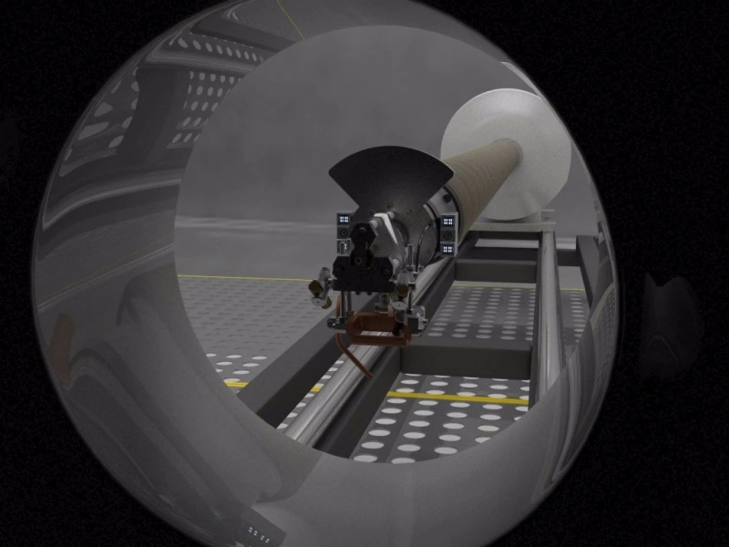LaserPipe approaching work area