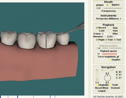 Screenshot: Virtual dentistry training system