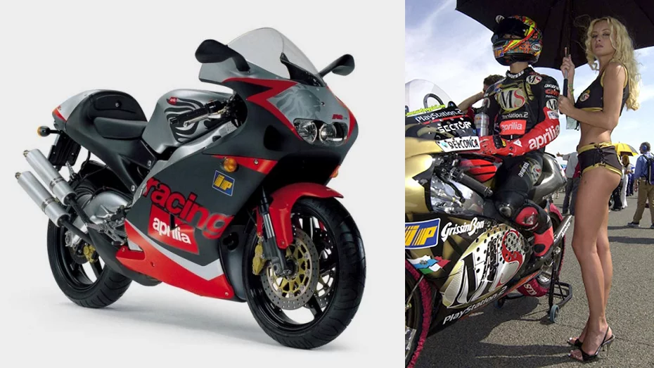 Aprilia didn't enter racing until the late eighties, winning its first GP in 1987, its first 125 title in 1992 and its first 250 title in the hands of Max Biaggi in 1994 and since that time the majority of bikes on the 125 and 250 World Championship grids have been produced by Aprilia. The need for harsher emission standards for road-going machinery was having an opposite effect on the two-stroke's success on the road however.