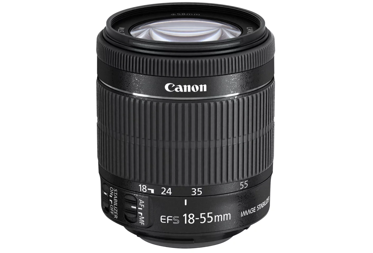 The Canon EF-S 18-55mm f/3.5-5.6 IS STM kit lens
