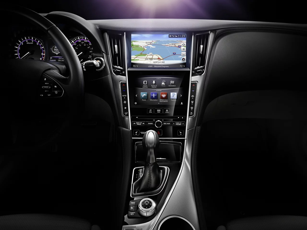 The Infiniti Q50 sedan interior