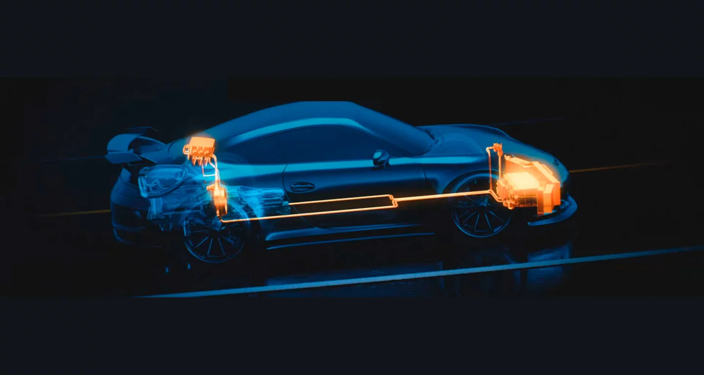 The Vonnen Shadow Drive battery is up front, while the motor-generator and control electronics are at the rear