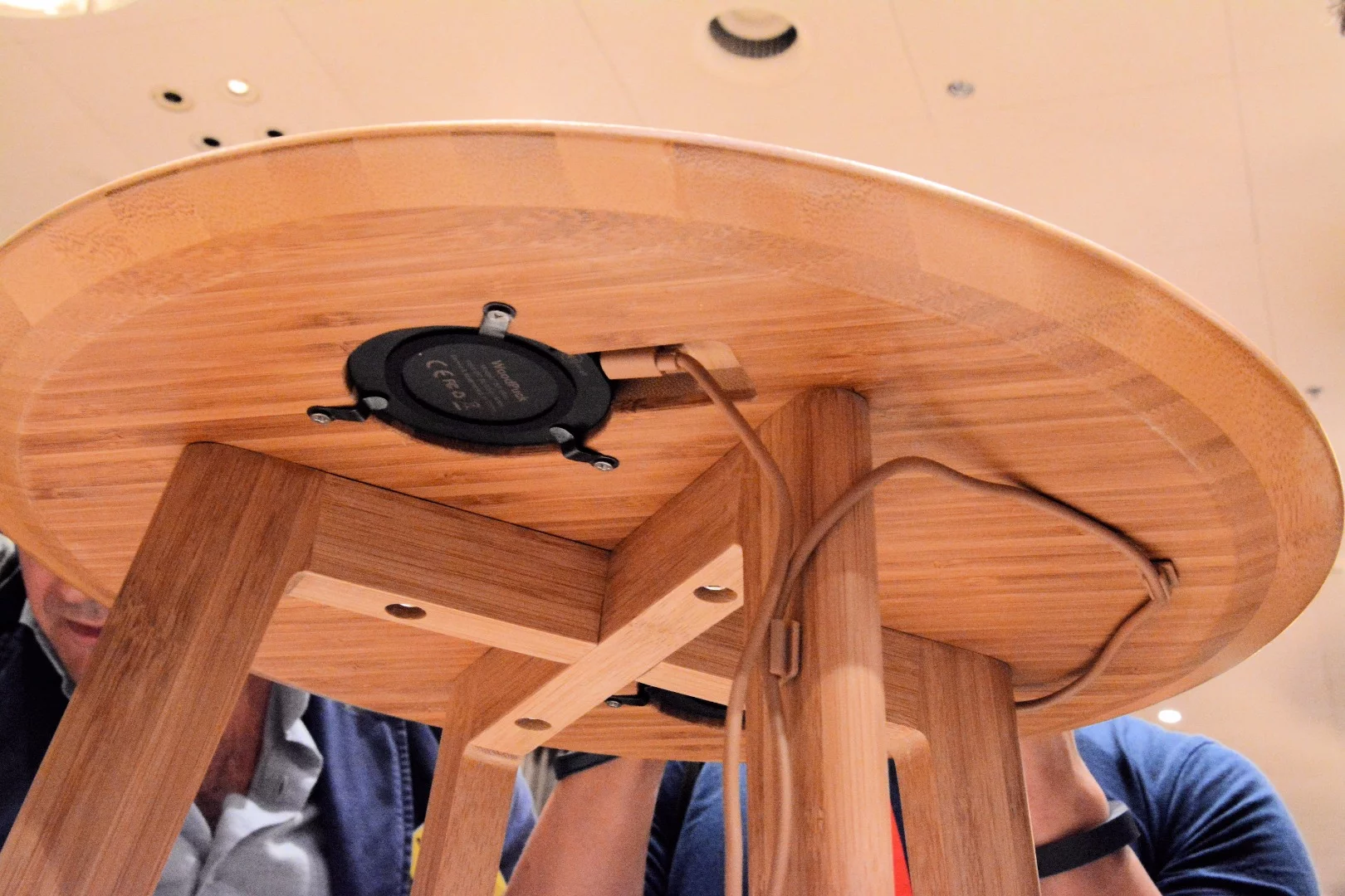 The FurniQi line of furniture will have wireless charging discs seamlessly integrated into its surfaces