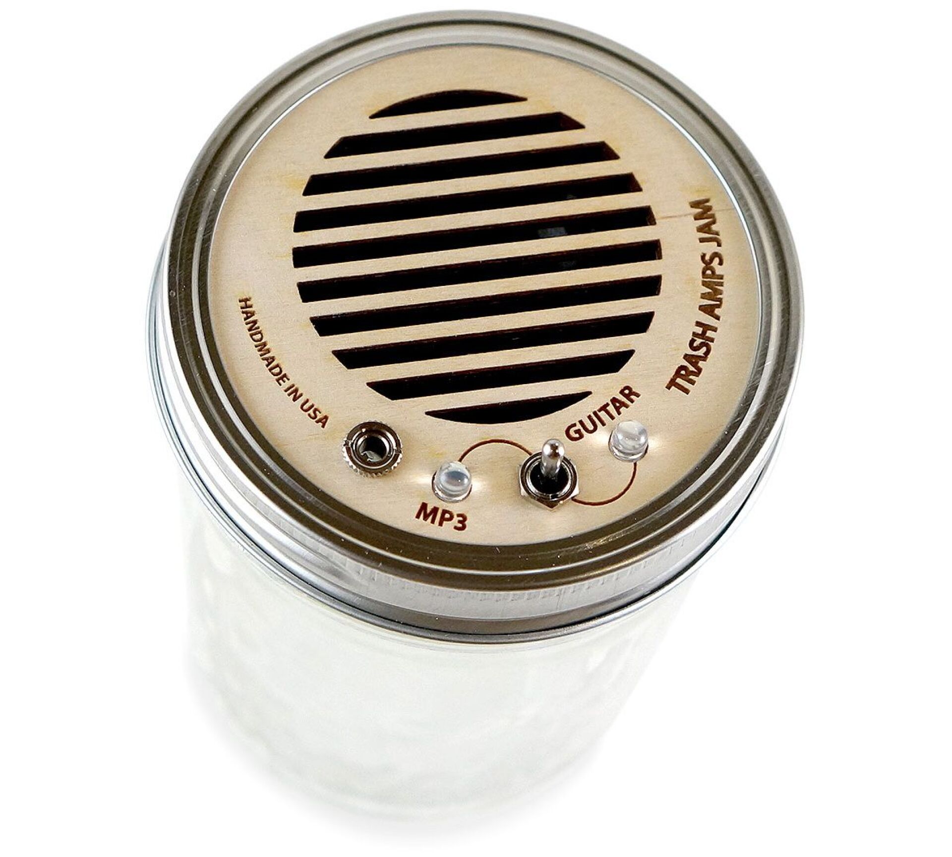 Trash Amps Jam jams a speaker and amp into a jar