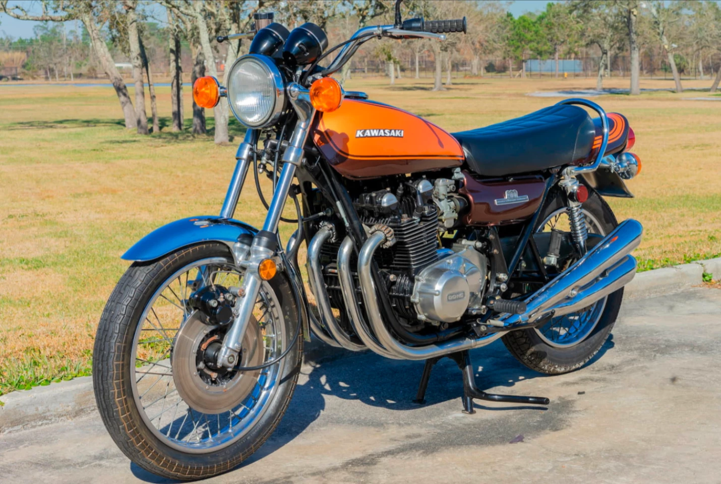 This completely restored, inside and out, 1973 (first year) Kawasaki Z1 went within a few hundred dollars of the model auction record in Las Vegas when it sold for US$36,300