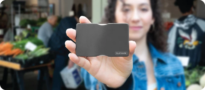 It's thicker than a credit card, but the GoSun Flatware shares the same width and height and should fit in the average wallet, assuming it's not overloaded with other cards