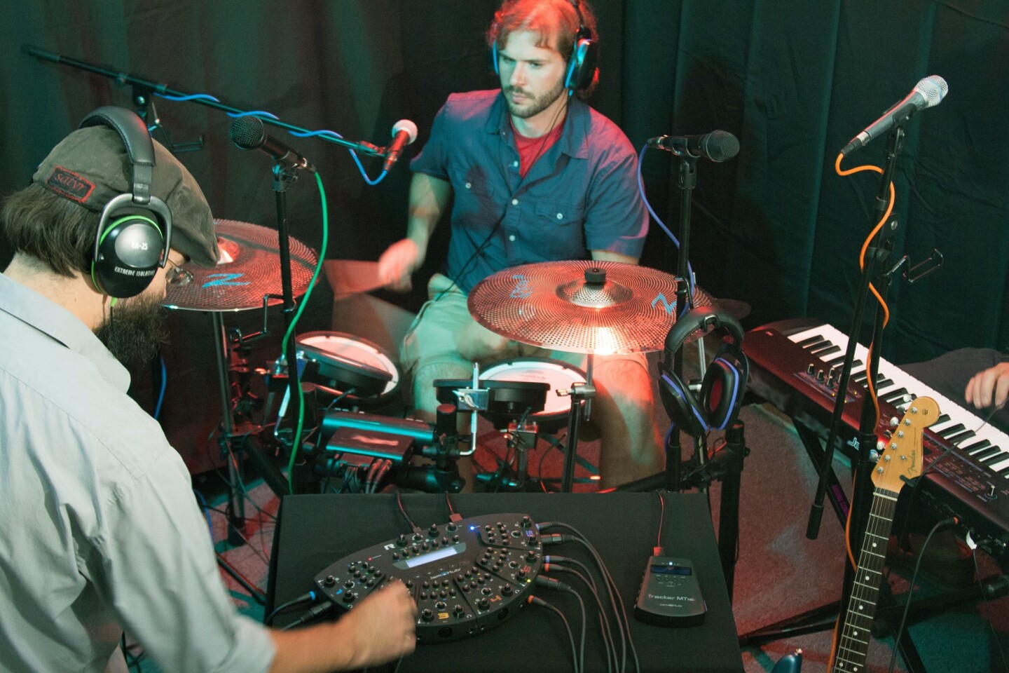 There's a single connection point for hooking the Tracker up to the JamHub studio