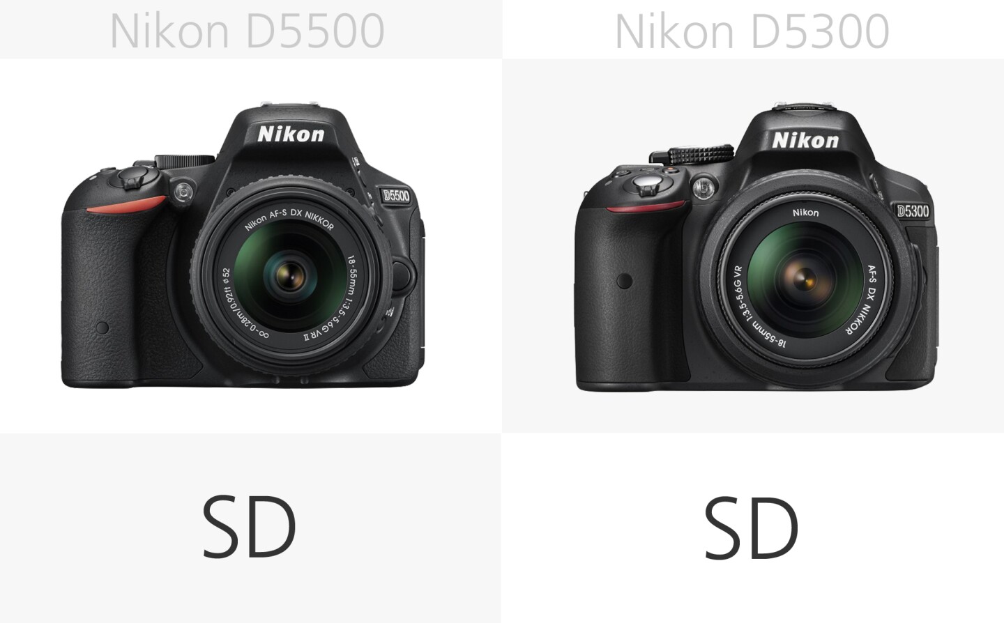 Nikon D5500 vs. Nikon D5300 storage media comparison