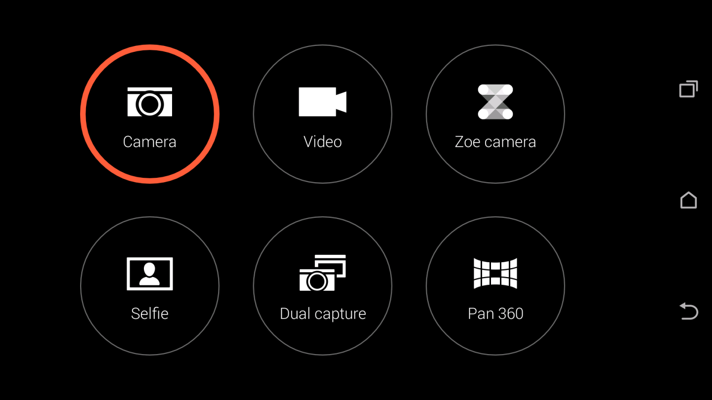 The camera modes on the One M8