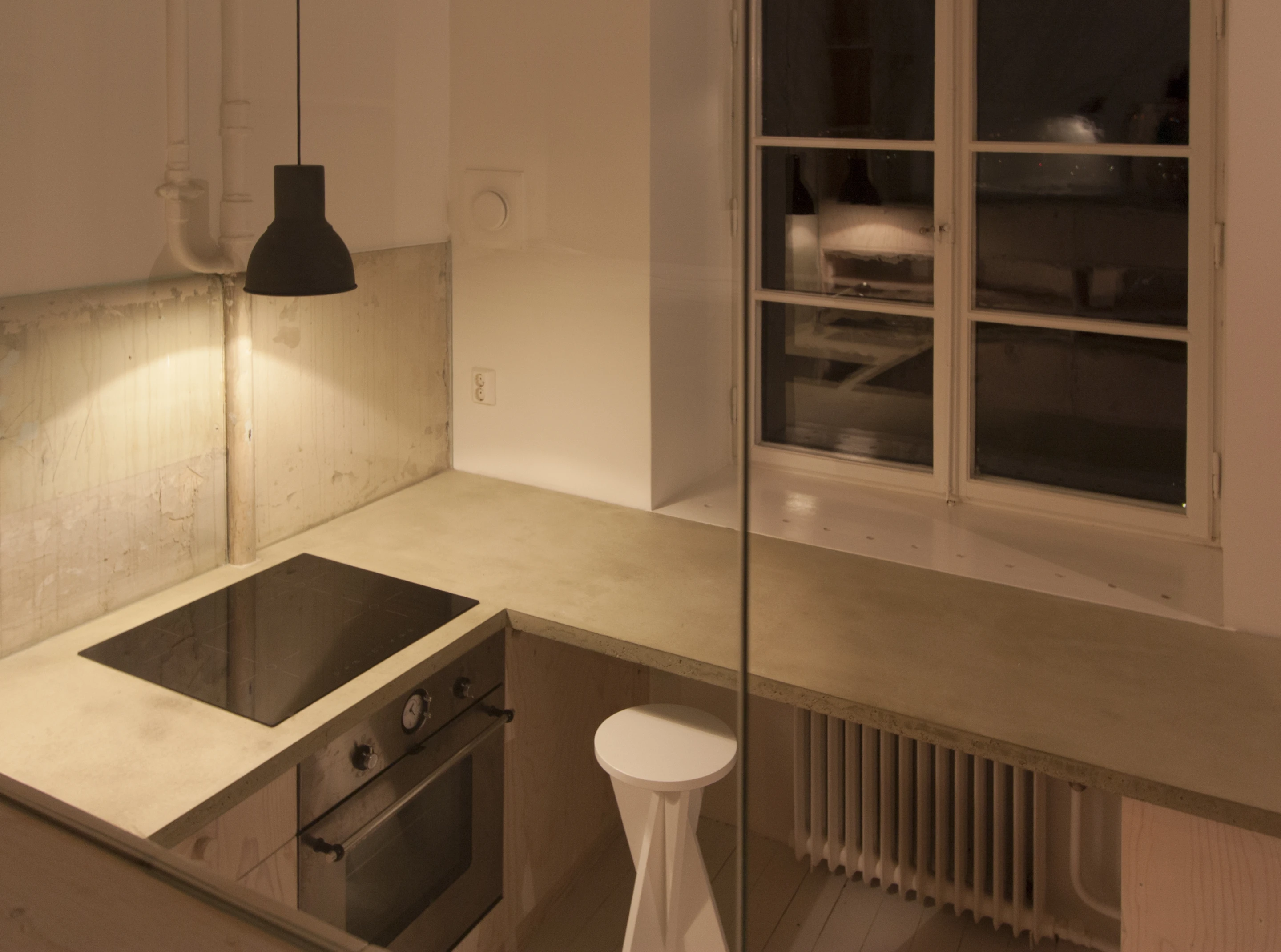 Kitchen view from the elevated bed