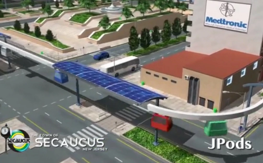 The JPods network plans to include a range of solar panels to power the system