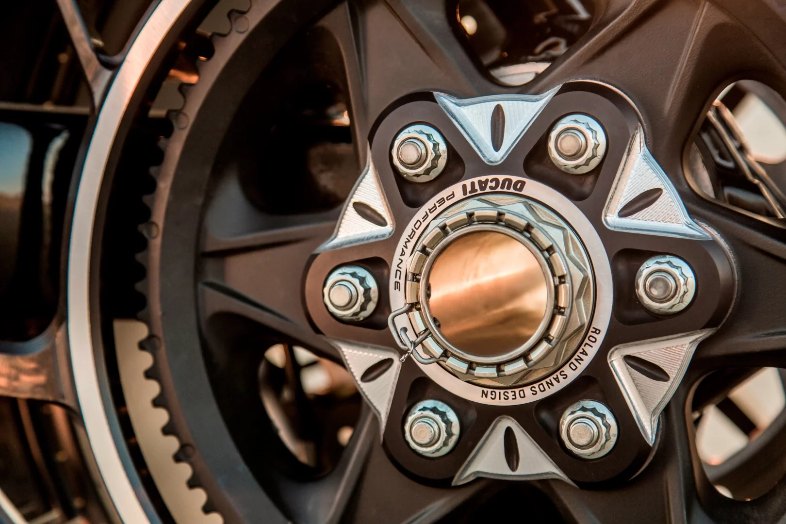 XDiavel by Roland Sands: natty, technical looking sprocket carrier