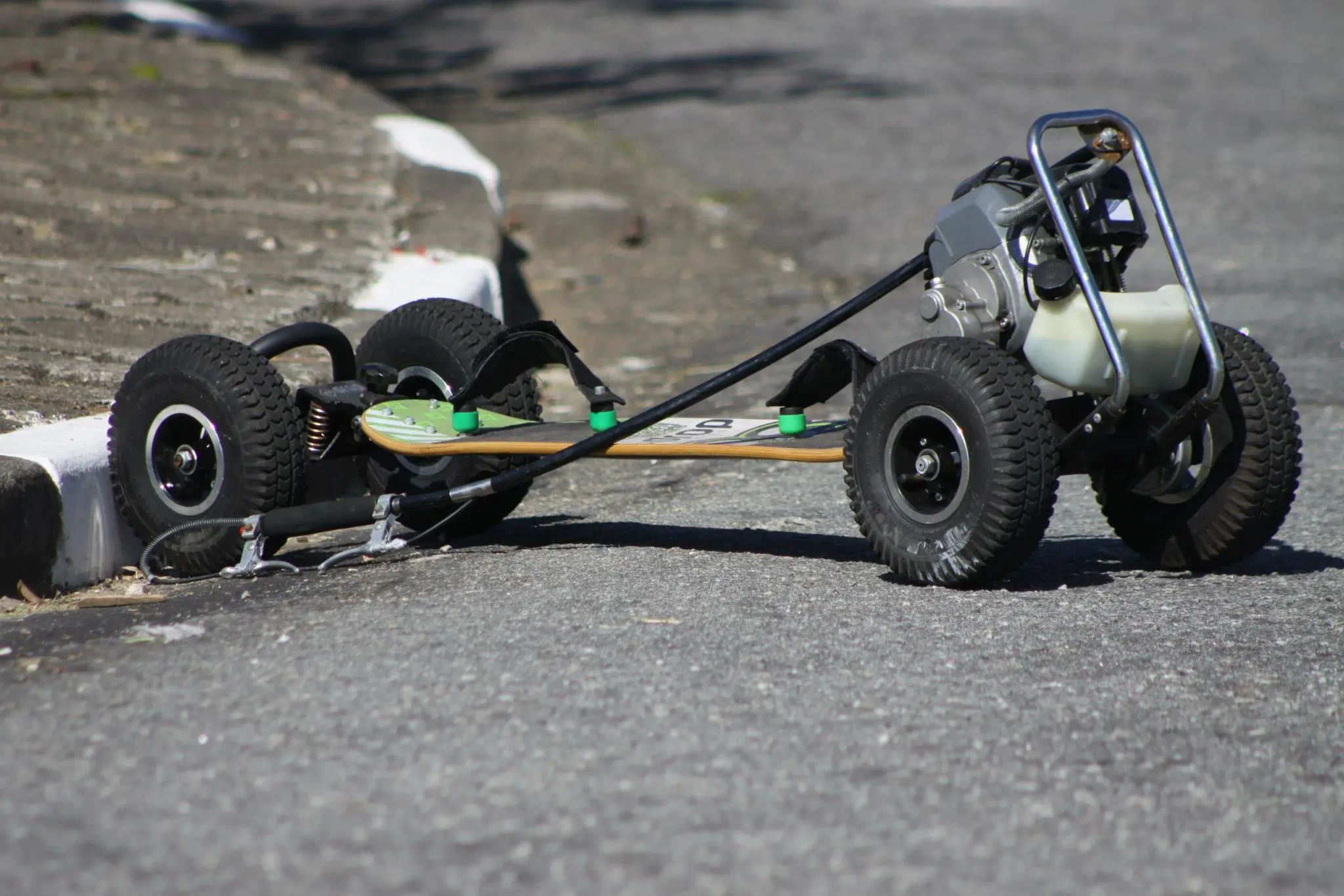 A 50cc engine with one-liter fuel tank meets a carving board