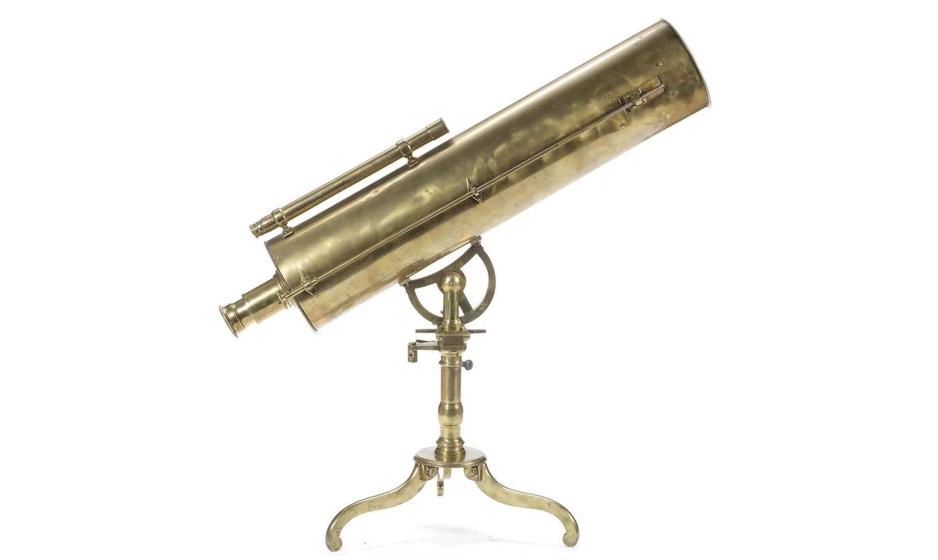 A Thomas Short 5-inch brass reflecting telescope on stand, English, circa 1770