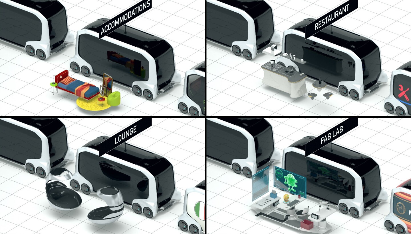 With a range of interiors available, the e-Palette can be easily reconfigured.