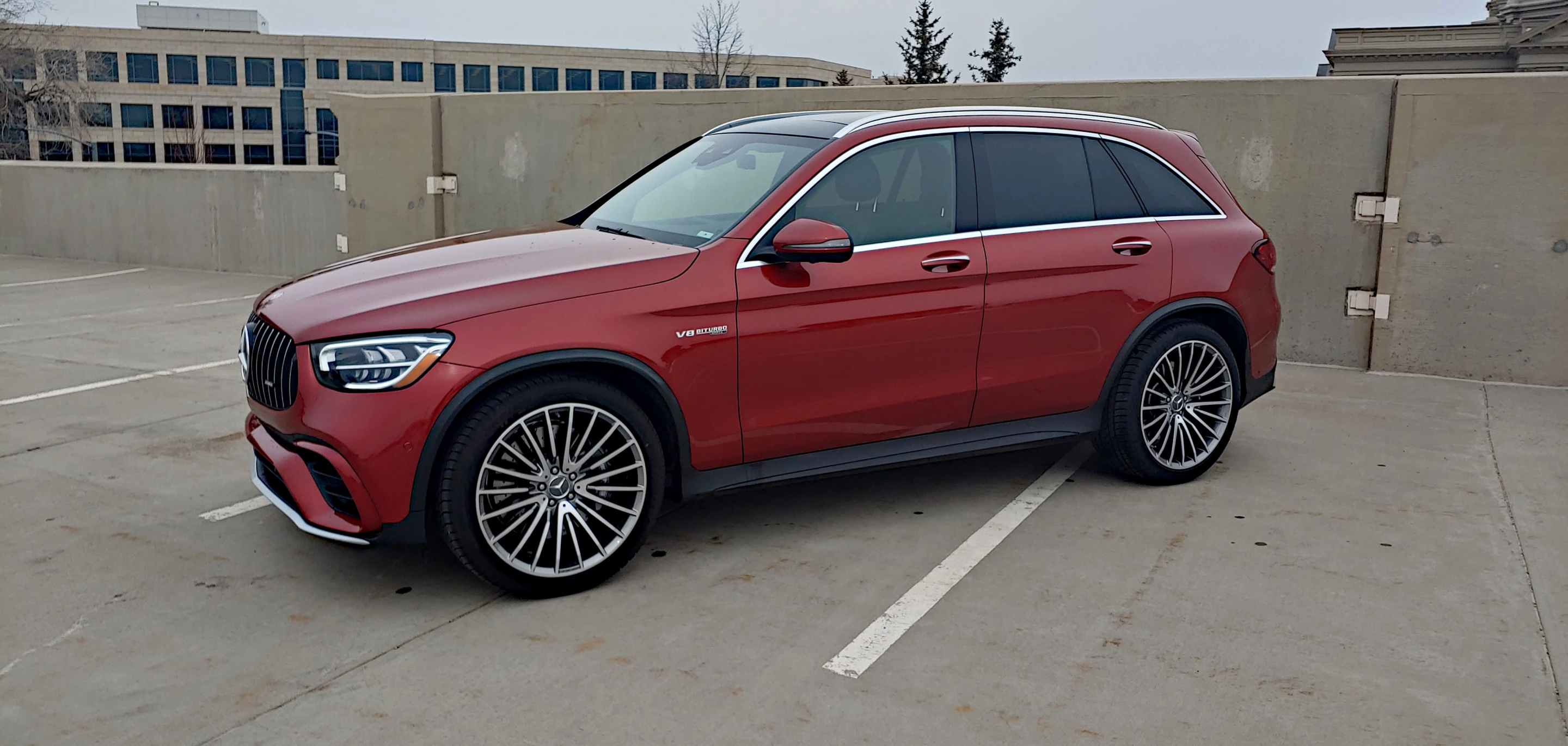 The Mercedes-Benz AMG GLC 63 has an odd, not-quite-American feel about its almost outrageous musculature and power, but that could be appealing too