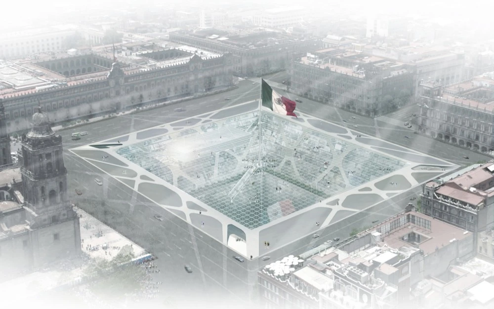 "The Earthscraper is the skyscraper's antagonist in an historic urban landscape where the latter is condemned and the preservation of the built environment is the paramount ambition," says BNKR (Image: BNKR Aquitectura)