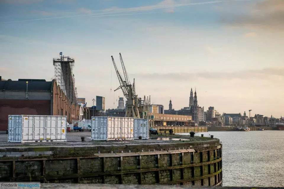 Since it takes up much less space, the various rooms could be set down outside a concert, in a park, or even on a bustling city street, all in a matter of hours