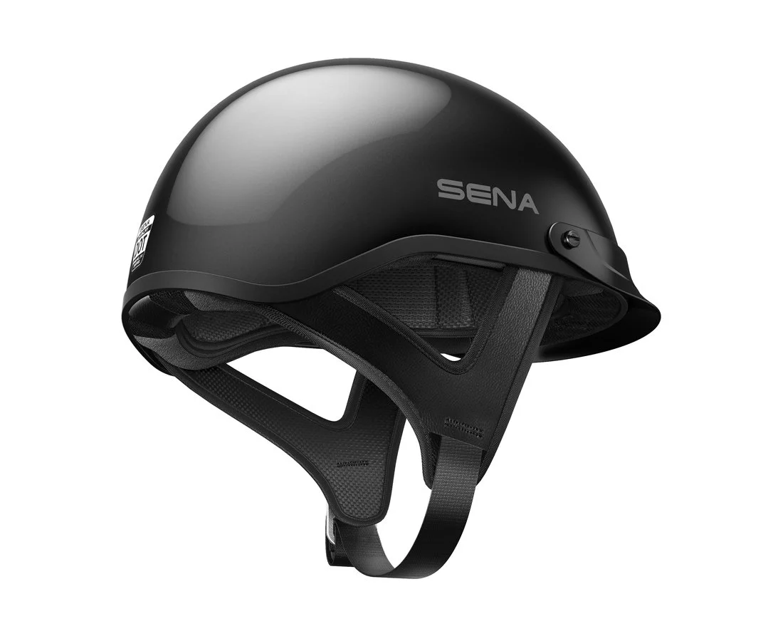 The Sena Cavalry looks like any typical motorcycle half-helmet from its right-hand side