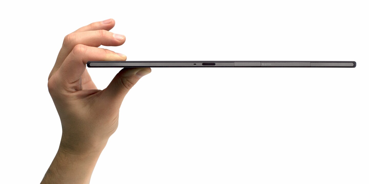 The Xperia Z2 Tablet is just 0.25 in thin and tips the scales at 15 oz for the Wi-Fi-only model, or 15.49 oz for the version which includes LTE/3G