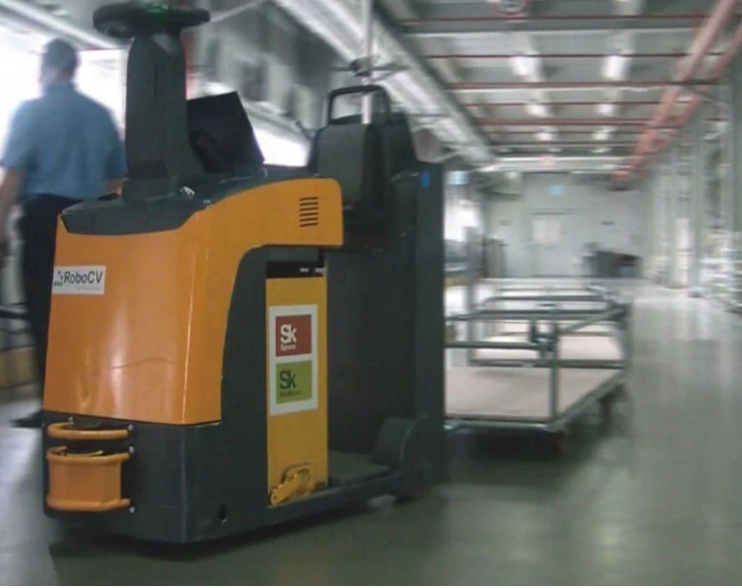 According to RoboCV, the X-MOTION system can be fitted to tow tractors, pallet lifters, forklifts and high-rack stackers